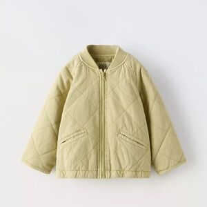 Zara Quilted Jacket in Soft Green